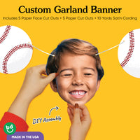 Custom Face Baseball Garland Banner