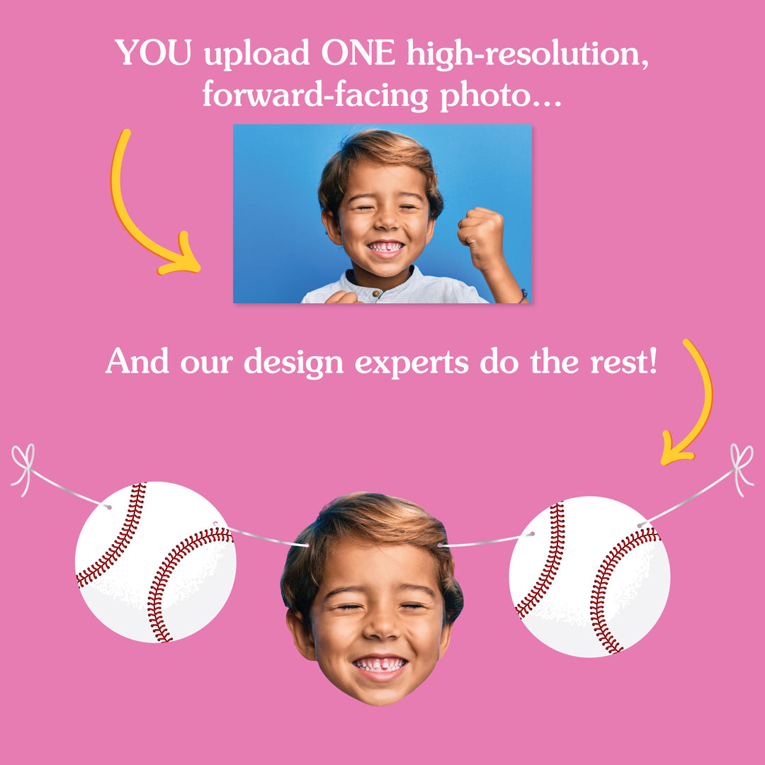 Custom Face Baseball Garland Banner