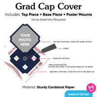 Graduation cap topper kit with mounting pieces