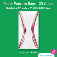 Popcorn Bags - Baseball - 25 Ct
