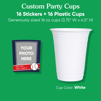 Custom Photo Party Cups - Baseball - 16 Ct