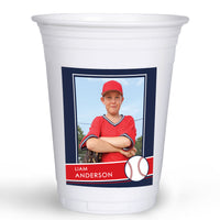 Custom Photo Party Cups - Baseball - 16 Ct