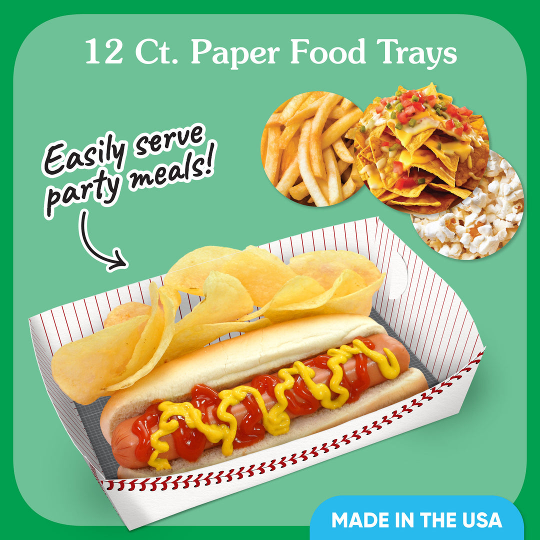 Baseball Party Paper Food Trays