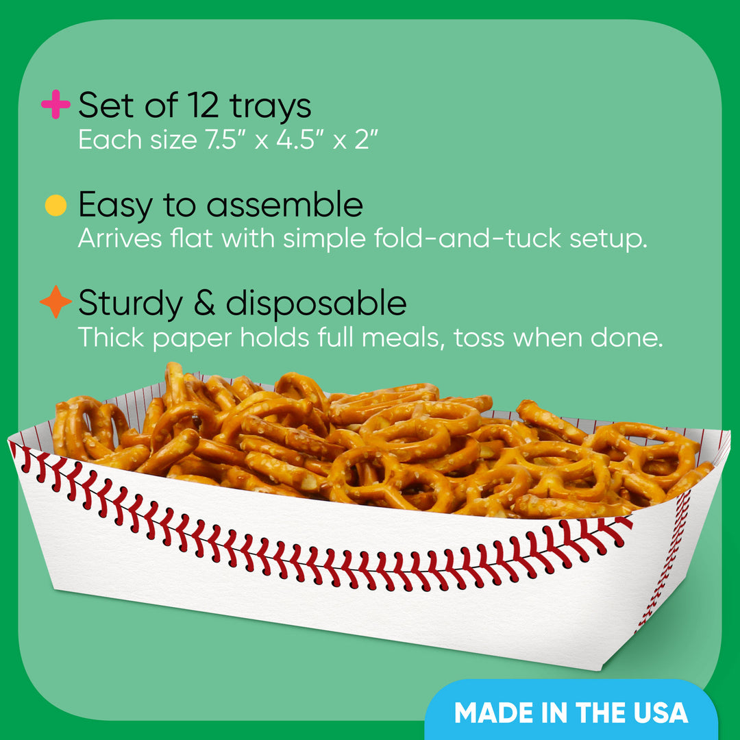 Baseball Party Paper Food Trays