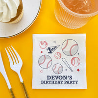 Custom Text Napkins - Baseball