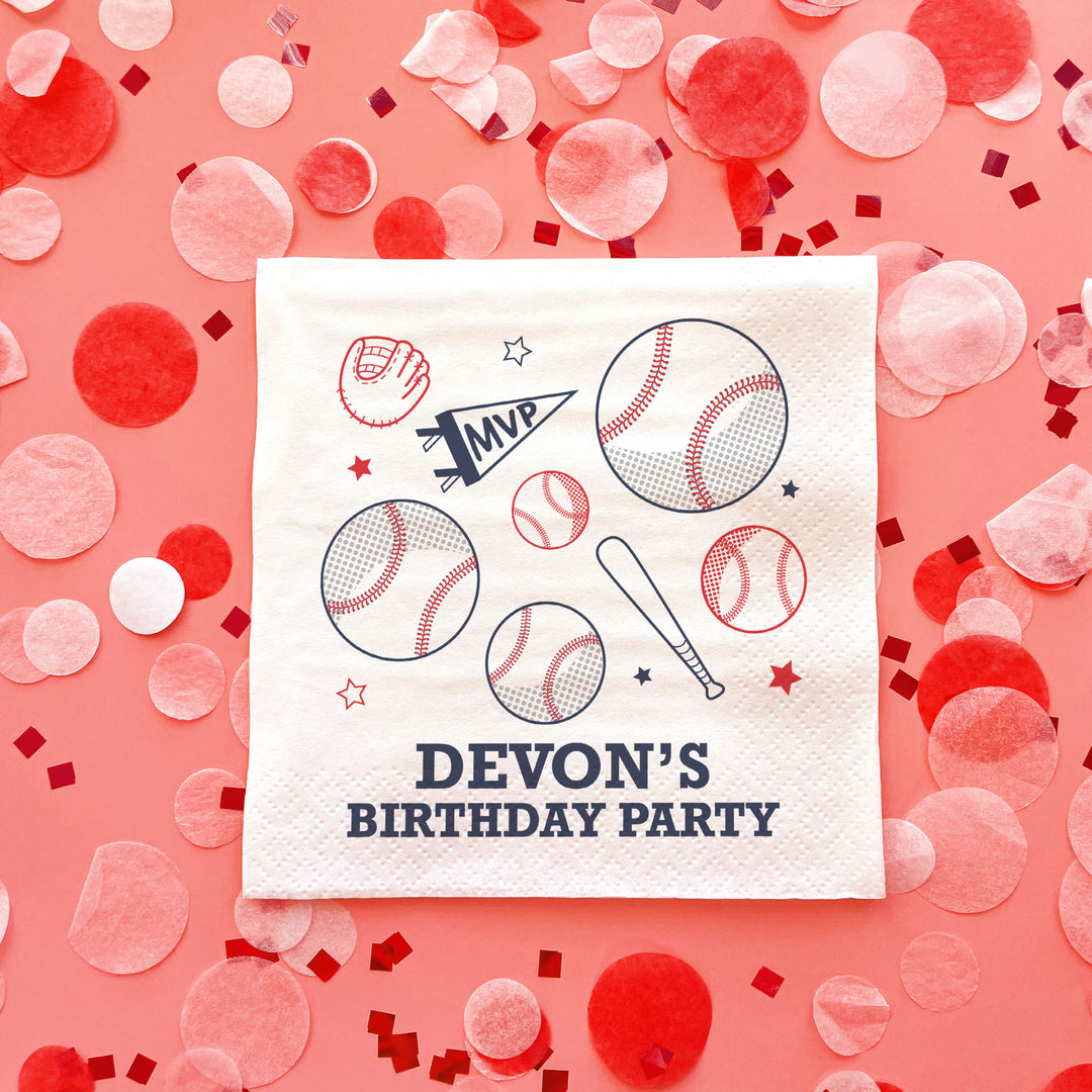 Custom Text Napkins - Baseball