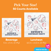 Custom Text Napkins - Baseball