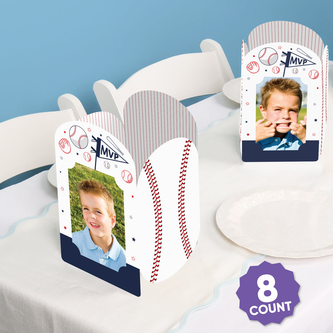 Baseball Photo Centerpieces - 8 Ct