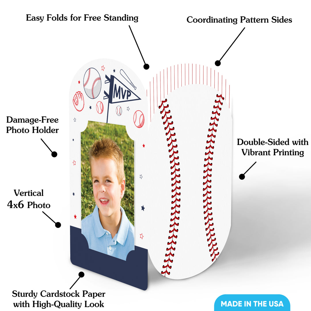 Baseball Photo Centerpieces - 8 Ct