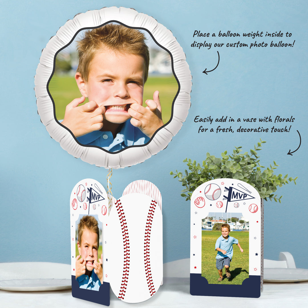 Baseball Photo Centerpieces - 8 Ct