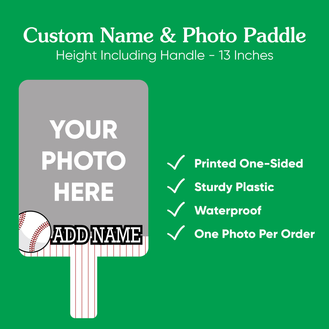 Custom Grad Baseball Photo Paddle 1, 3, 6, or 12 Ct