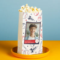 Custom Photo Popcorn Bag - Baseball - 25 Ct