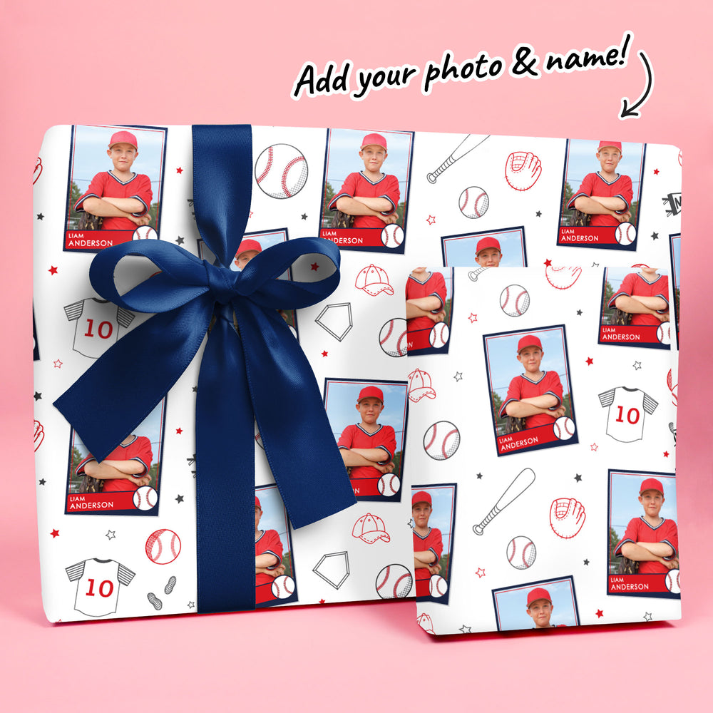 Custom Photo Wrapping Paper - Baseball