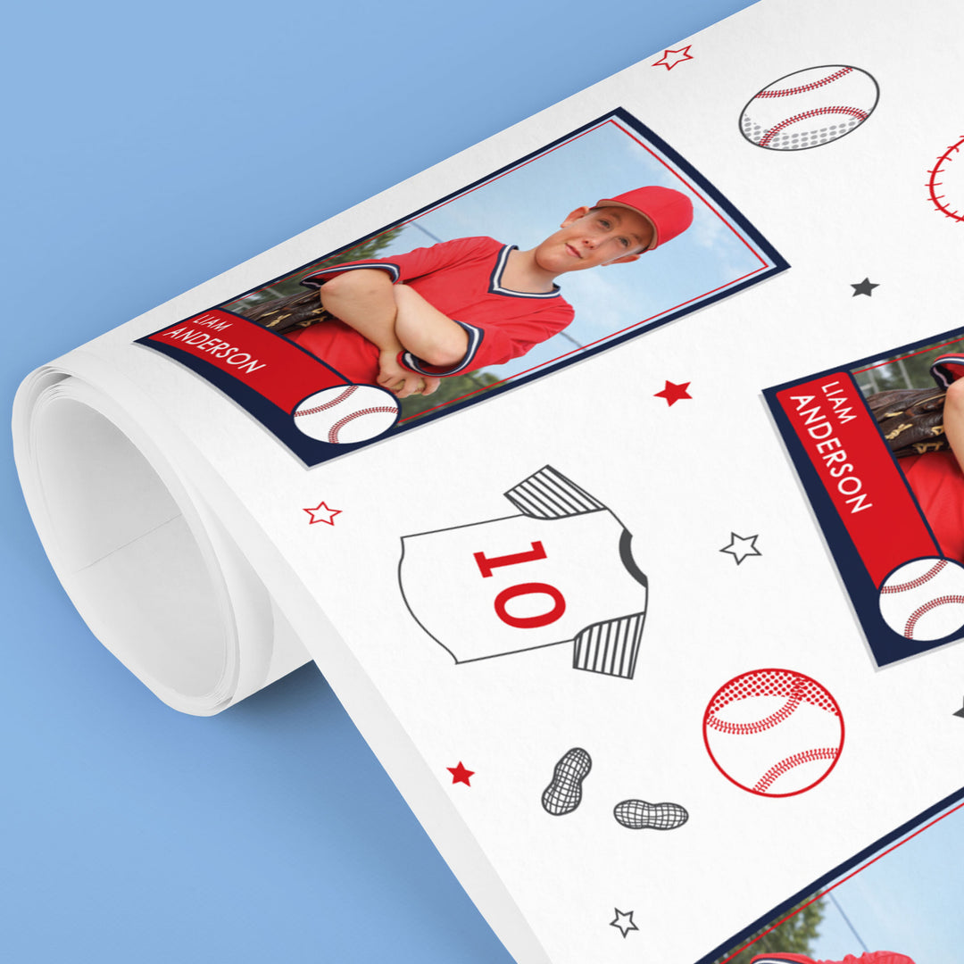 Custom Photo Wrapping Paper - Baseball