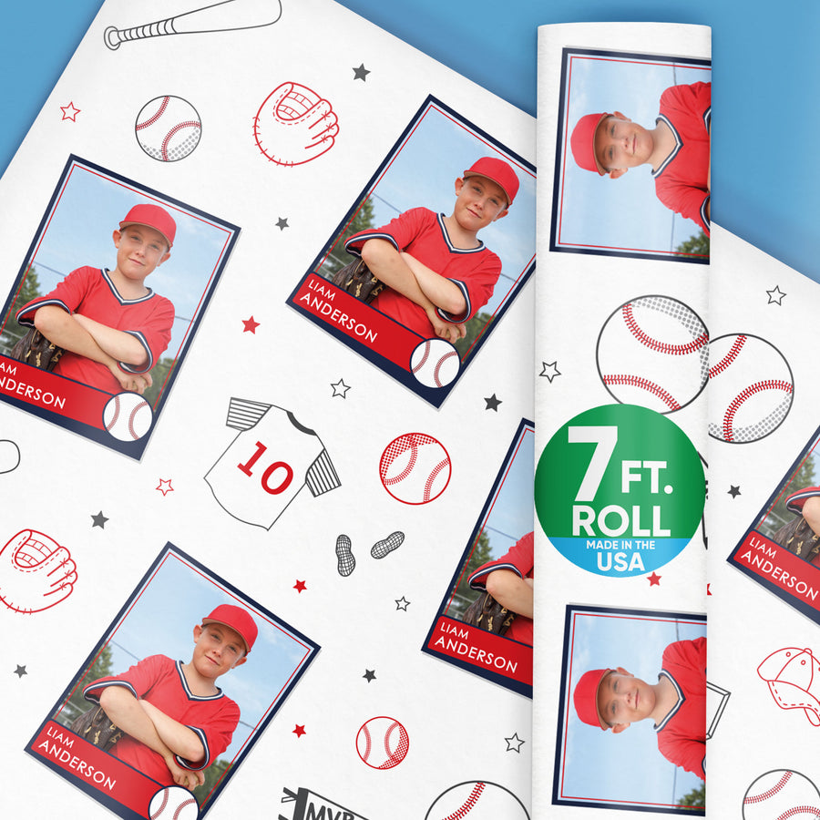 Custom Photo Wrapping Paper - Baseball