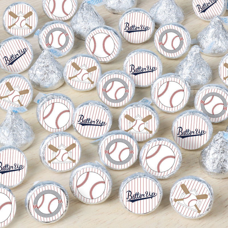 Batter Up - Baseball - Baby Shower or Birthday Party Small Round Candy Stickers - Party Favor Labels - 324 Count