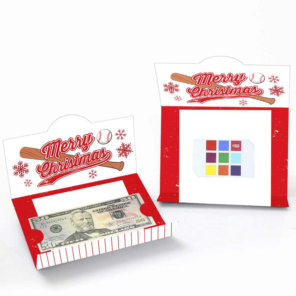 Baseball Santa Money And Gift Card Holders - 8 Ct