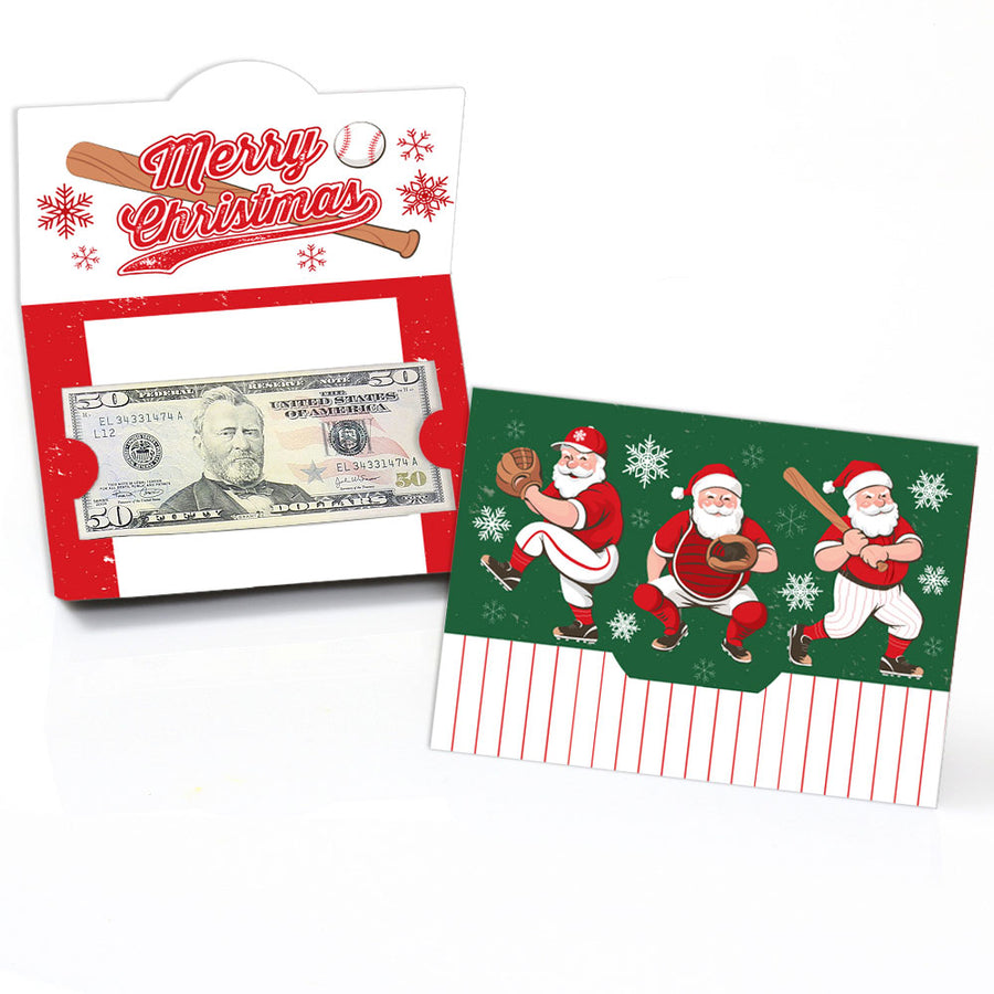 Baseball Santa Money And Gift Card Holders - 8 Ct