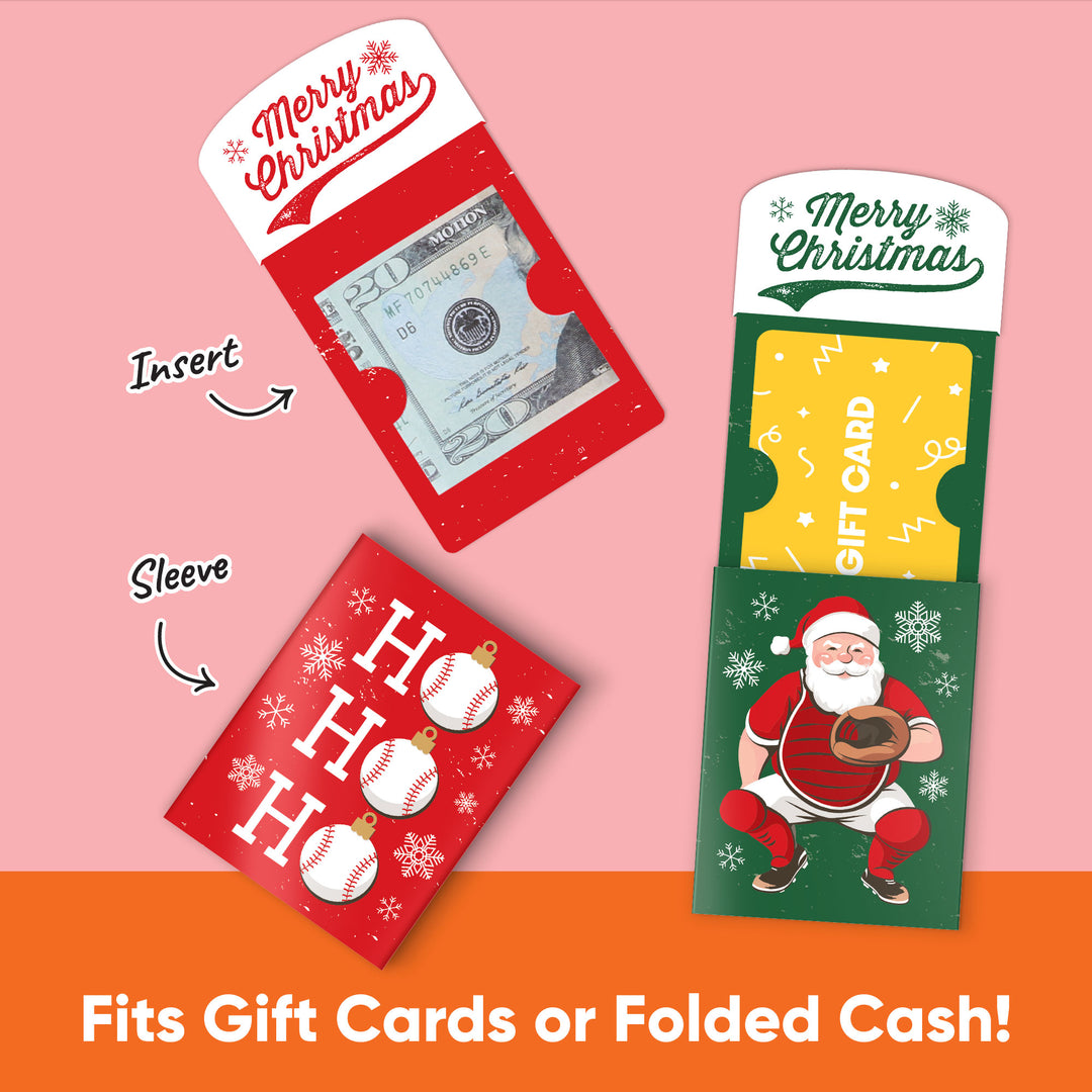 Baseball Santa Nifty Gifty Card Holders - 8 Ct