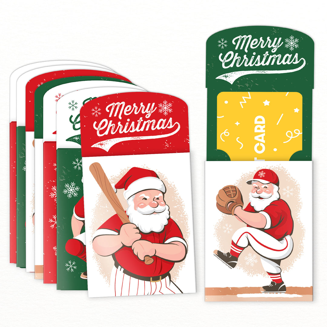 Baseball Santa Nifty Gifty Card Holders - 8 Ct