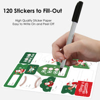 Baseball Santa To and From Stickers - 12 Sheets