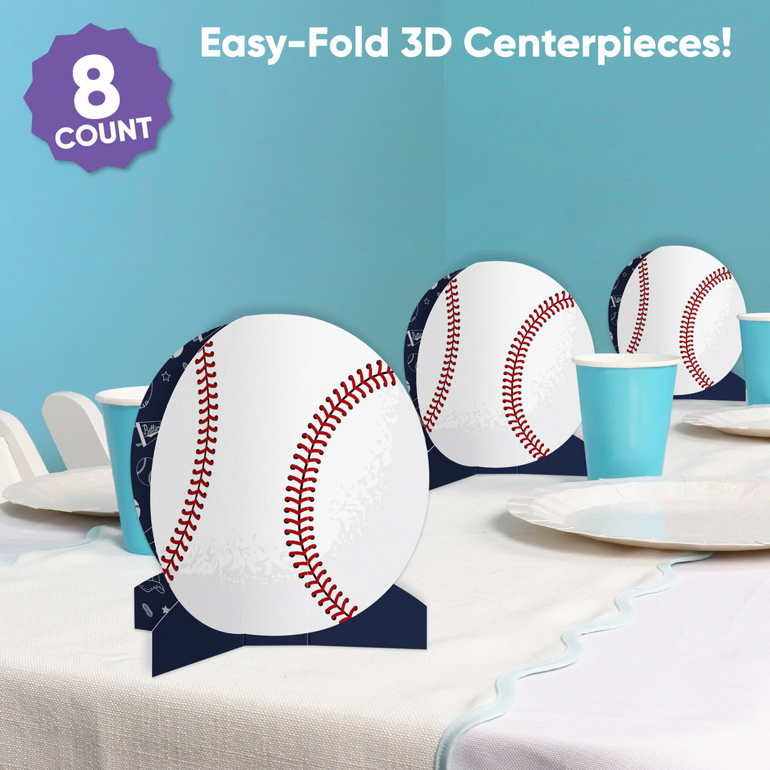 Baseball 3D Centerpieces - 8 Ct