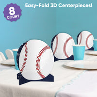 Baseball 3D Centerpieces - 8 Ct
