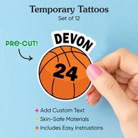 Custom text basketball tattoo