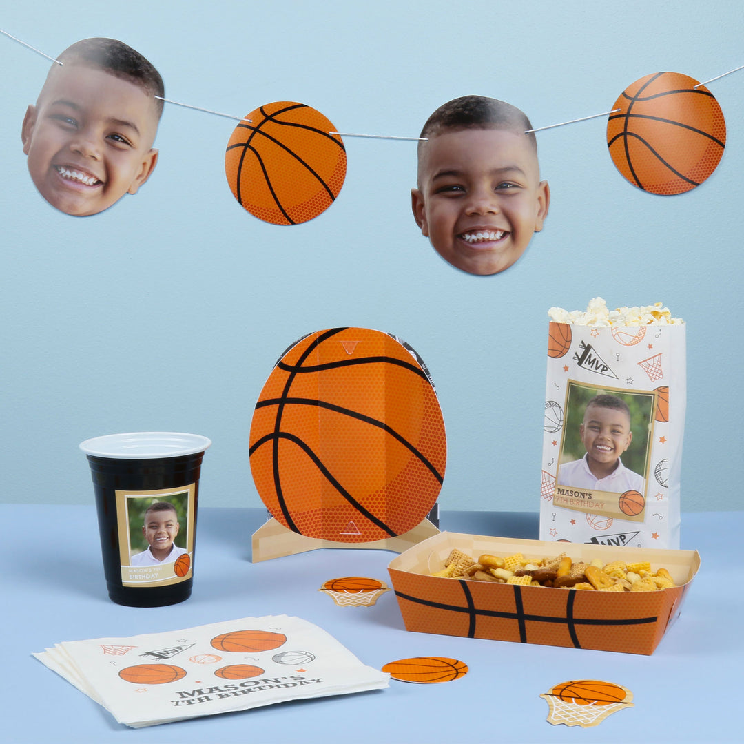 Nothin' But Net - Basketball - DIY Shaped Party Paper Cut-Outs - 24 ct