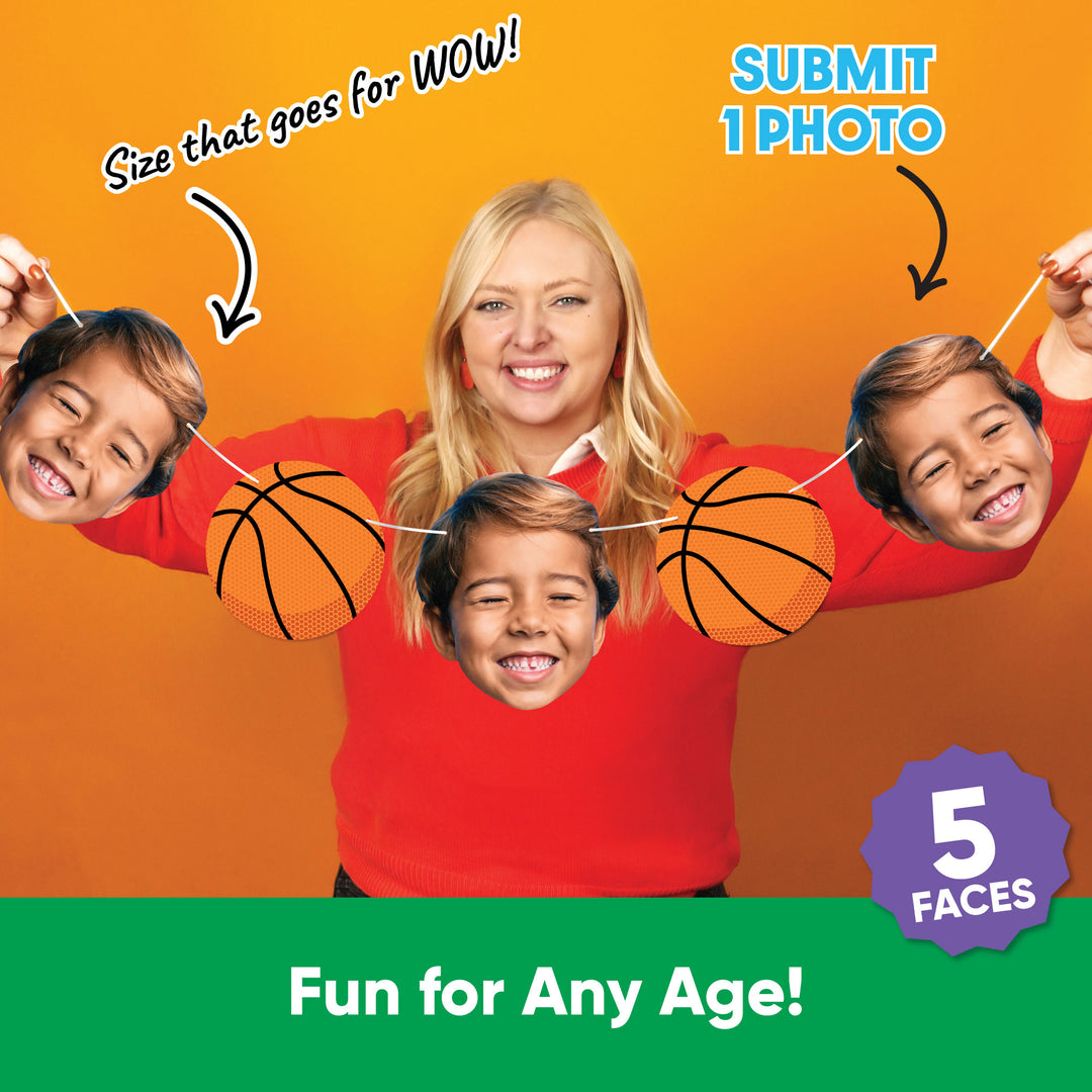 Custom Face Basketball Garland Banner