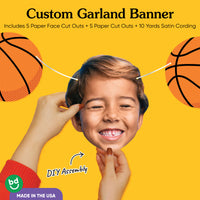 Custom Face Basketball Garland Banner