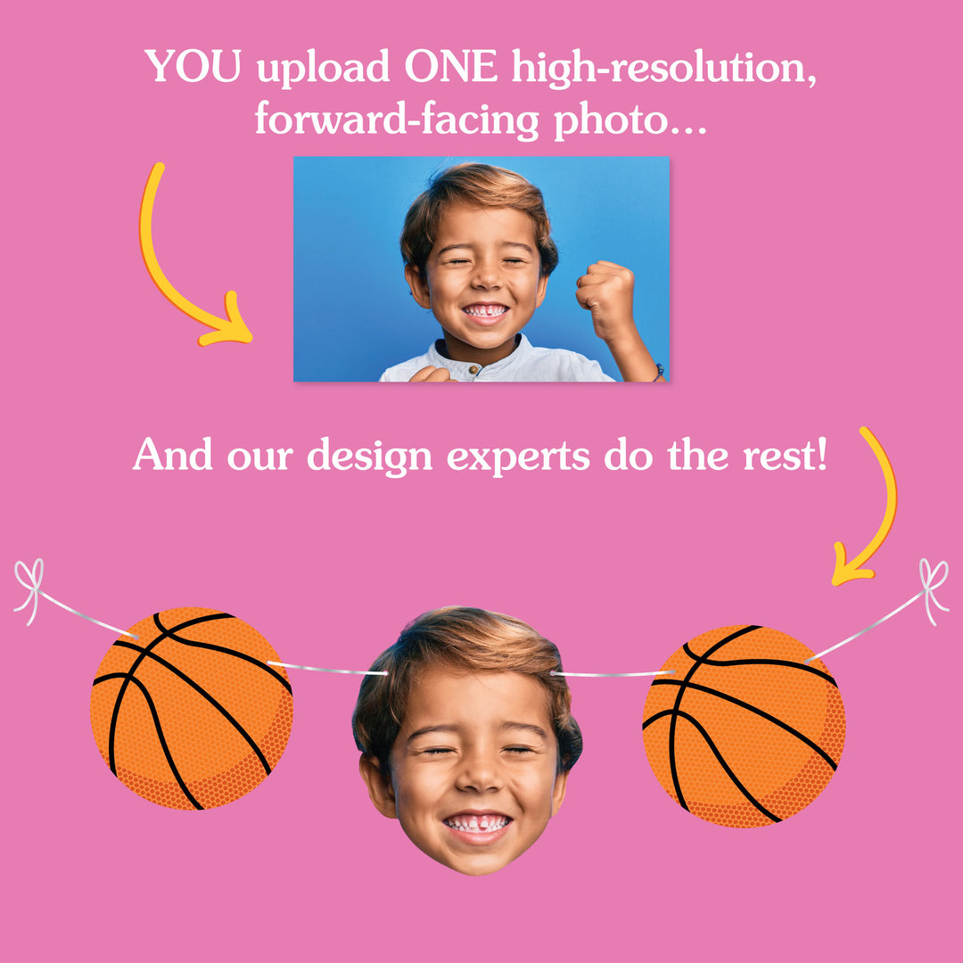 Custom Face Basketball Garland Banner