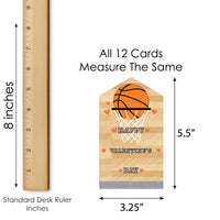 Nothin' But Net - Basketball - Cards for Kids - Happy Valentine’s Day Pull Tabs - Set of 12