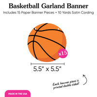 Basketball Garland Banner - 15 Pc