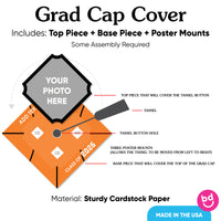 Included pieces for basketball grad cap cover
