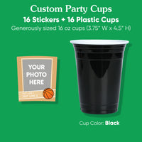 Custom Photo Party Cups - Basketball - 16 Ct