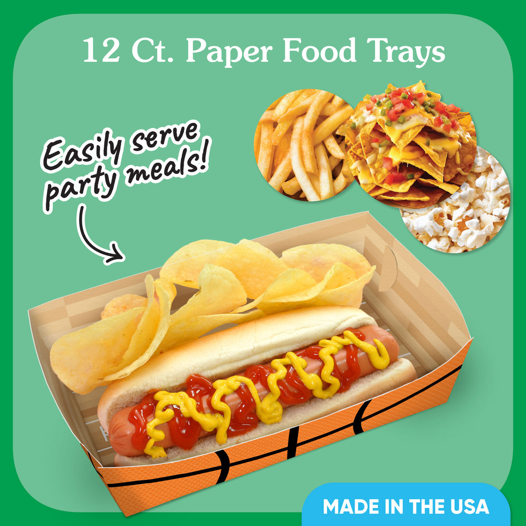 Basketball Party Paper Food Trays
