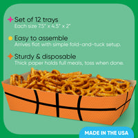 Basketball Party Paper Food Trays