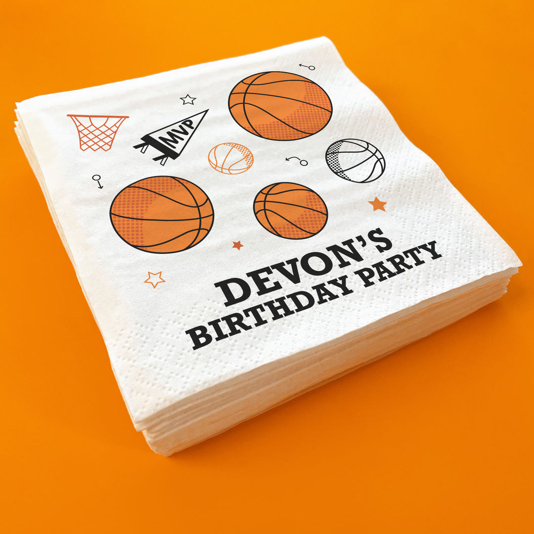 Custom Text Napkins - Basketball