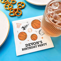 Custom Text Napkins - Basketball
