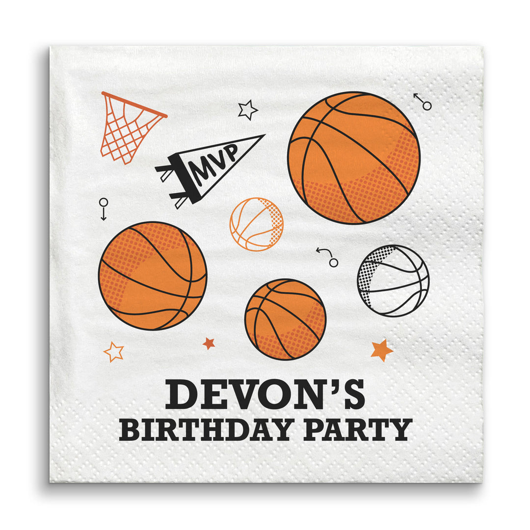 Custom Text Napkins - Basketball