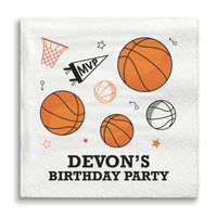 Custom Text Napkins - Basketball