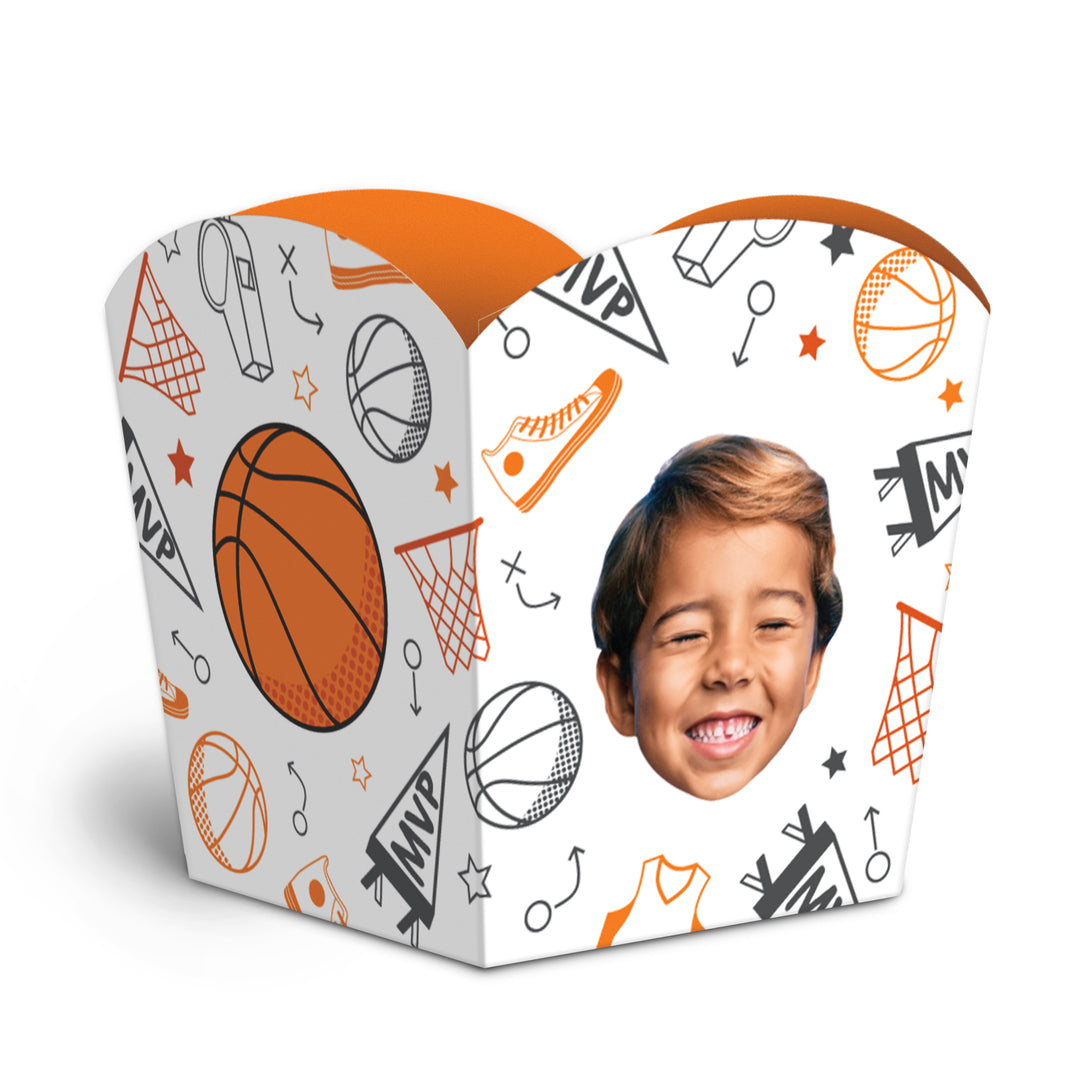 Custom Face Basketball Treat Boxes - 12 Ct