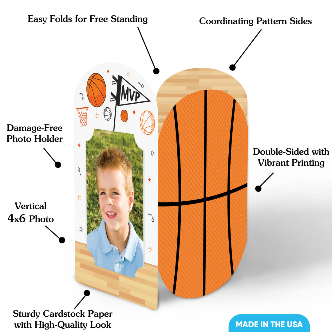 Basketball Photo Centerpieces - 8 Ct