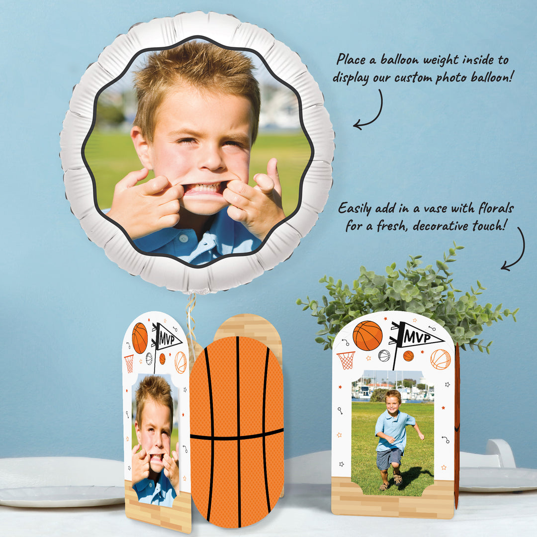 Basketball Photo Centerpieces - 8 Ct