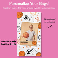 Custom Photo Popcorn Bag - Basketball - 25 Ct