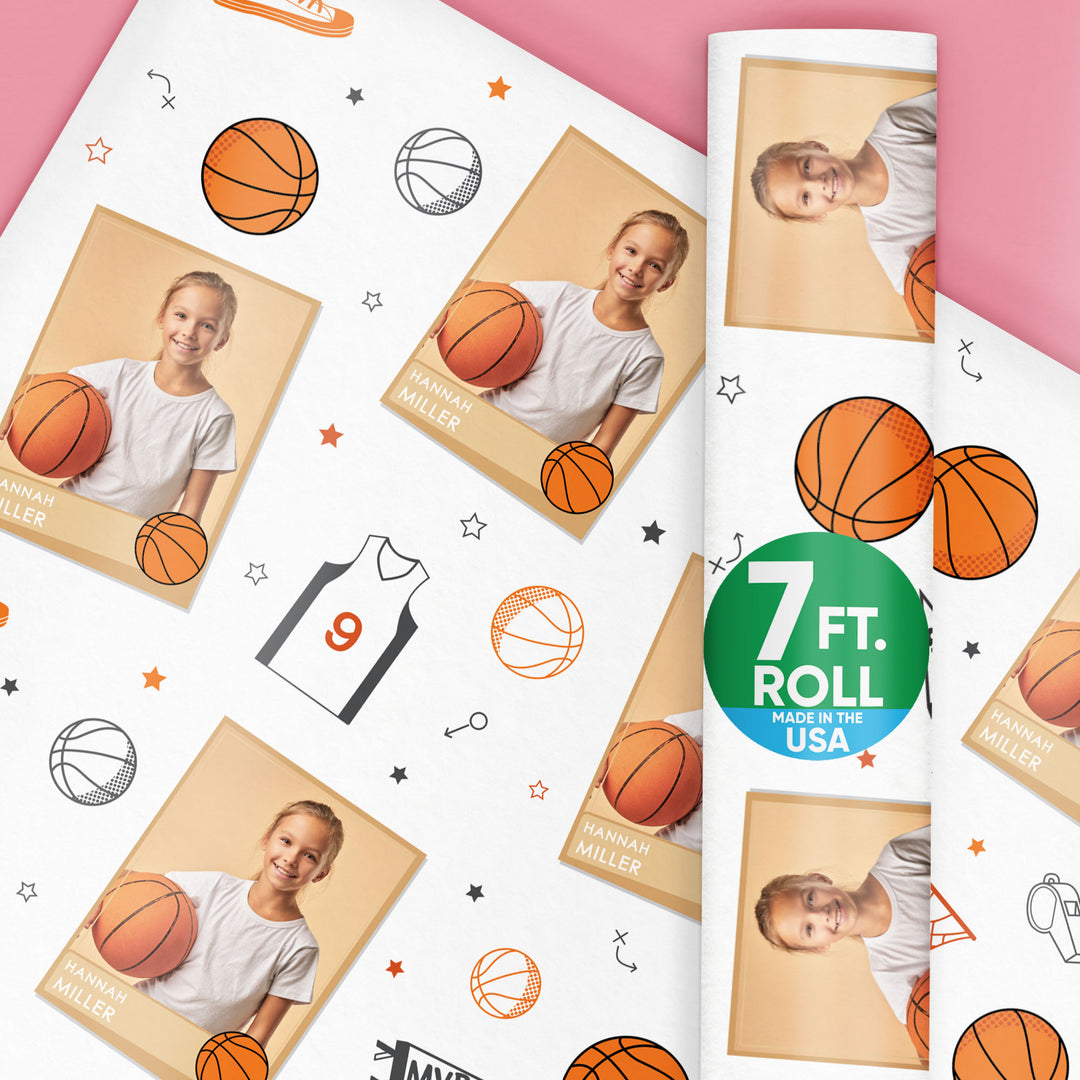 Custom Photo Wrapping Paper - Basketball