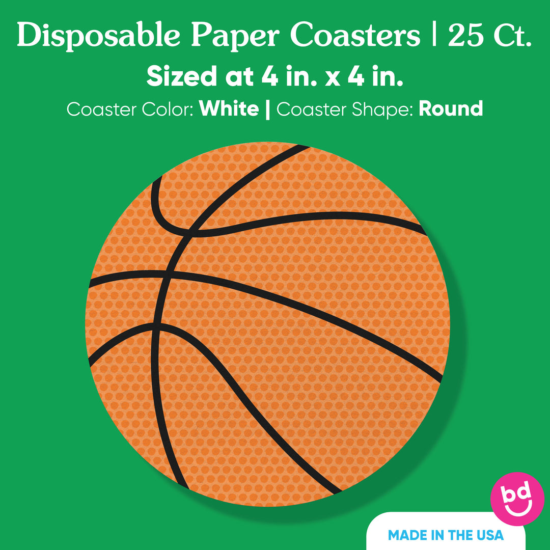 Drink Coasters - Basketball - 25 Ct