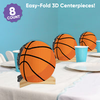 Basketball 3D Centerpieces - 8 Ct