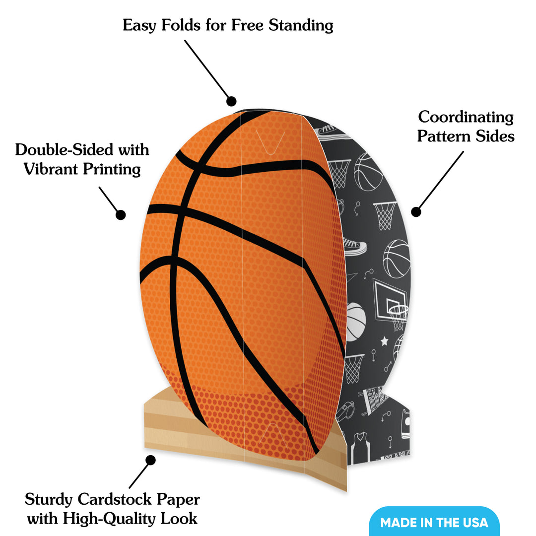 Basketball 3D Centerpieces - 8 Ct